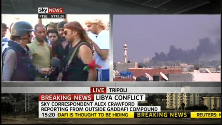 Libyan Rebels Chant “Sky News”