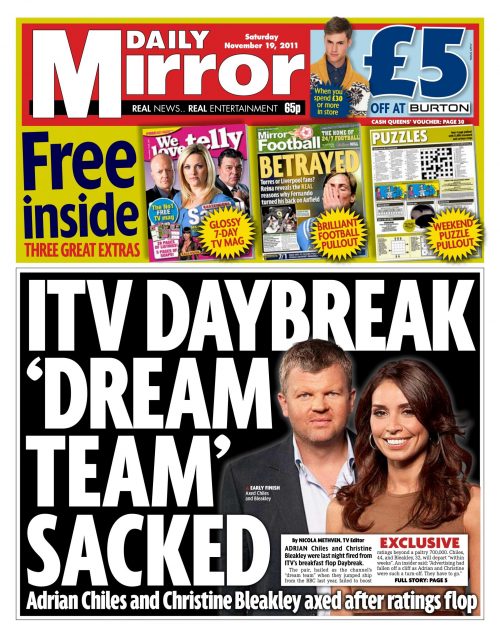 Bleakley, Chiles axed from ITV Daybreak?