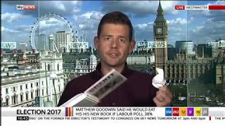 Matthew Goodwin eats his book on Sky News