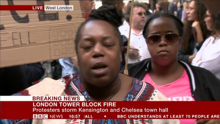 Grenfell Tower: Lady confronts BBC’s Dan Johnson outside Kensington Townhall