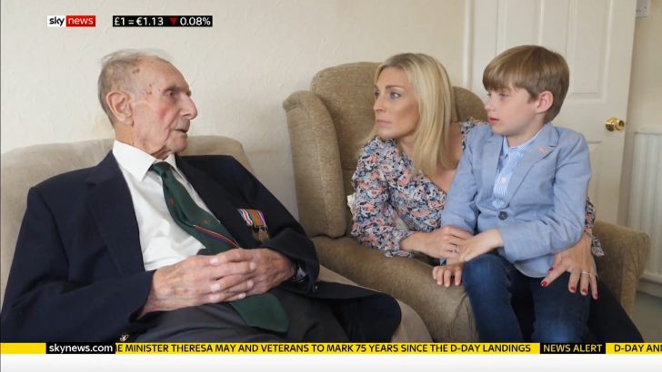 Sarah Hewson’s Grandad Clive Pitt and son Jack Hewson features in D-Day Anniversary report on Sky News