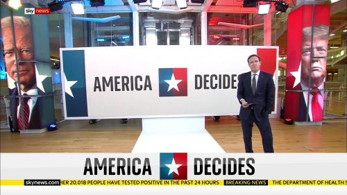 US 2020 – Sky News AR set up at Sky News Centre