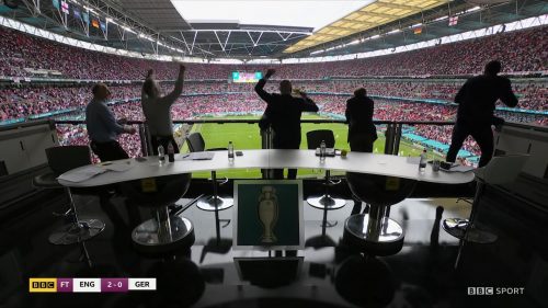 BBC Football pundits celebrate England’s goal